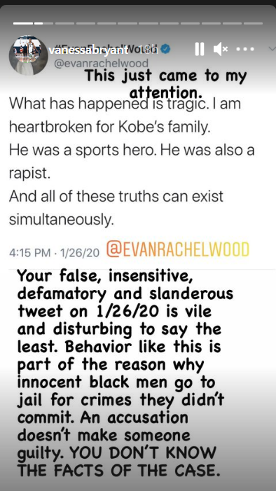 Vanessa Bryant rips Evan Rachel Ray for calling Kobe 'a rapist' after crash