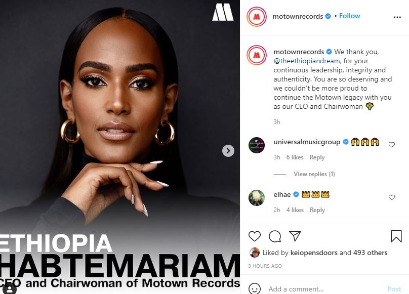 Ethiopia Habtemariam promoted to CEO of Motown Records