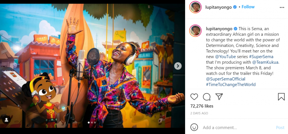 Lupita Nyong’o releasing new African superhero cartoon series on YouTube