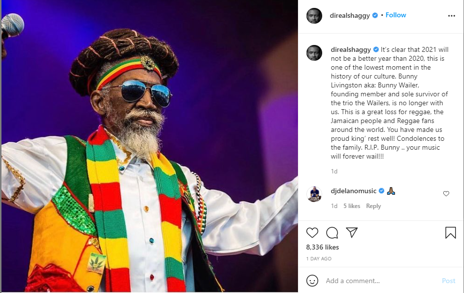'A great loss for reggae': Shaggy, Busta Rhymes pay homage to Bunny Wailer