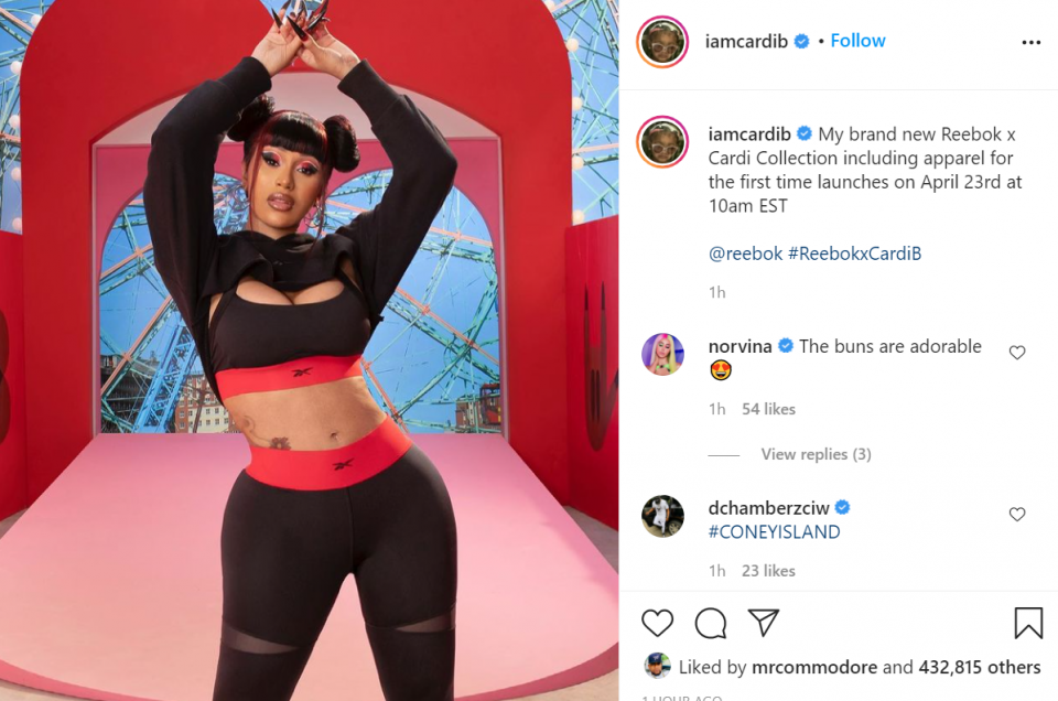 Cardi B unveils her workout gear in new Reebok collaboration (video)