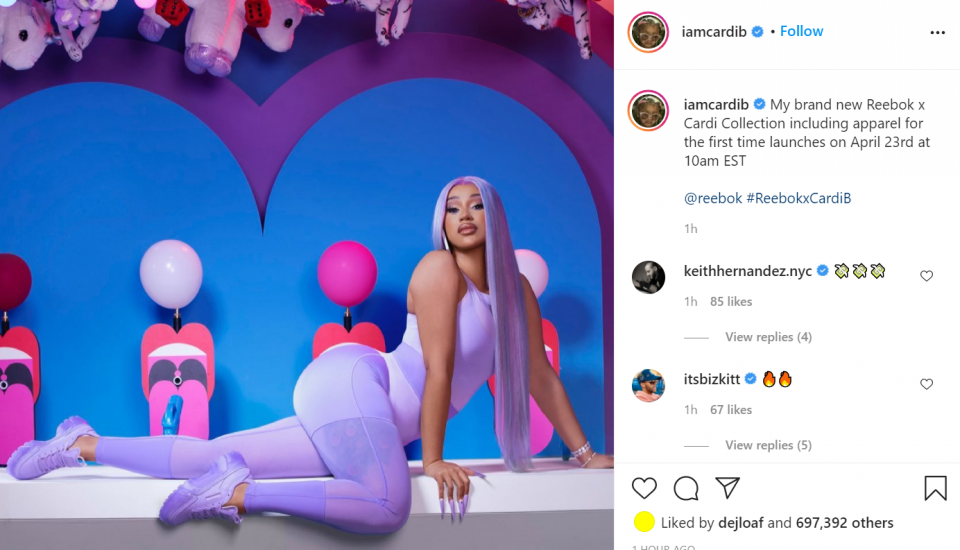 Cardi B unveils her workout gear in new Reebok collaboration (video)