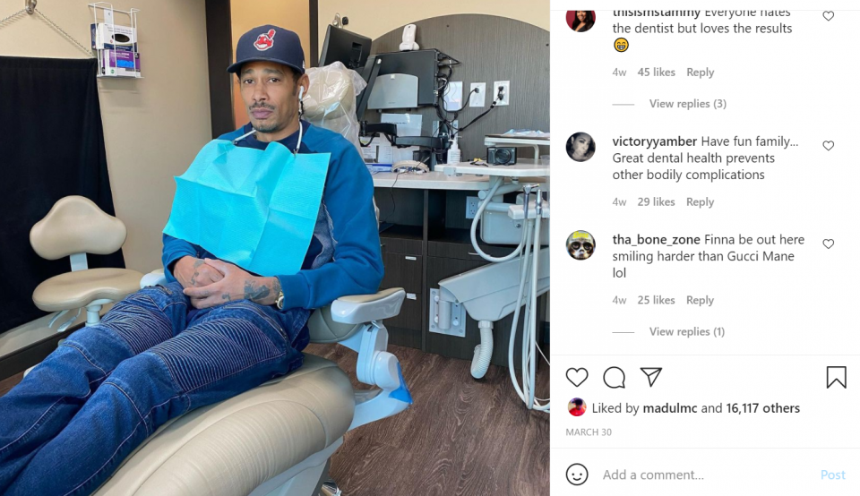 Bone Thugs-N-Harmony member Layzie Bone shows off his smile