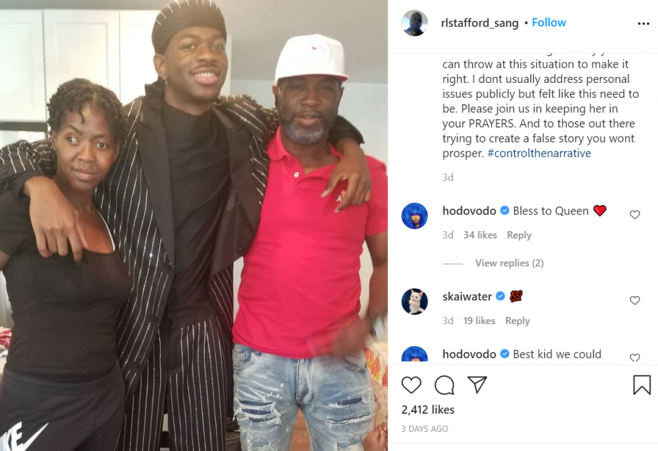 Lil Nas X refutes claims he abandoned his drug-addicted mother