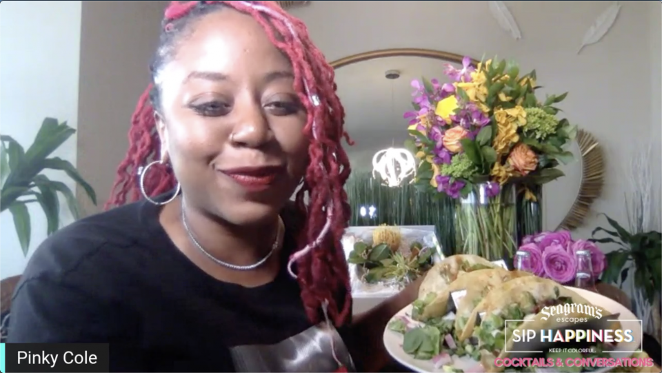 Pinky Cole, Quad Webb and Jenne' Claiborne discuss business and vegan delights