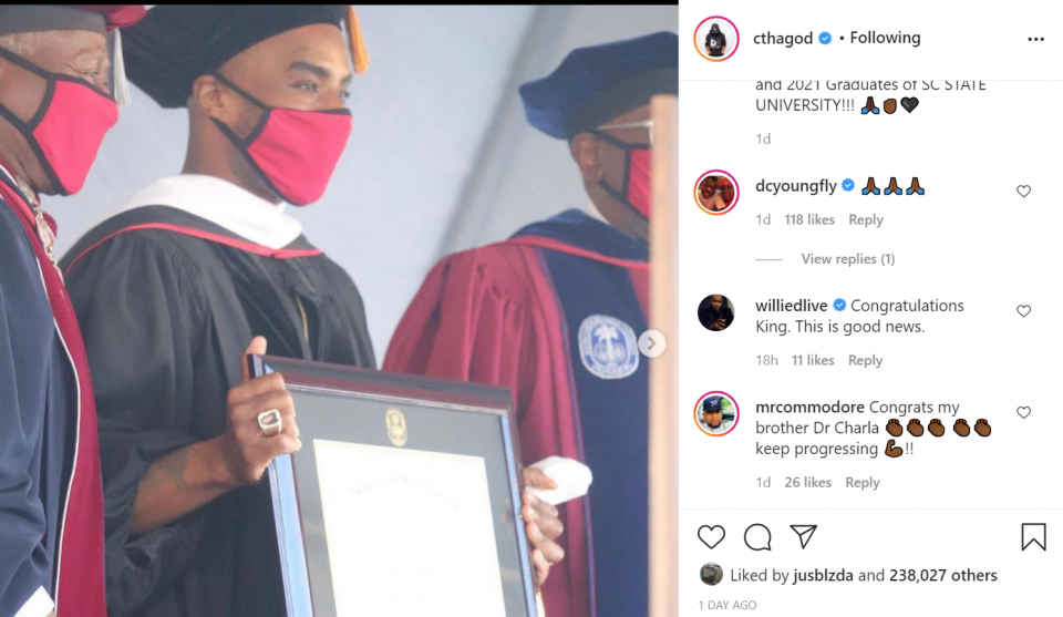 Charlamagne Tha God receives honorary degree from his mother's alma mater