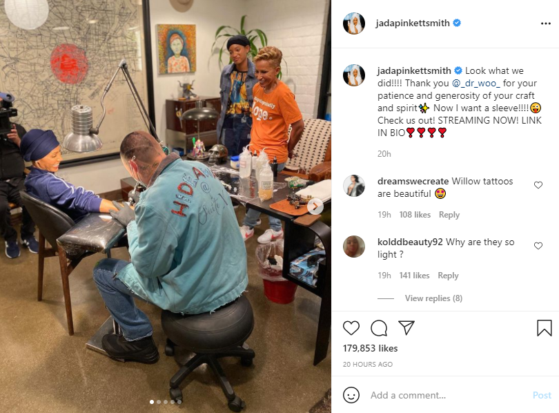 Jada Pinkett Smith gets inked with daughter Willow and mother Adrienne (photos)