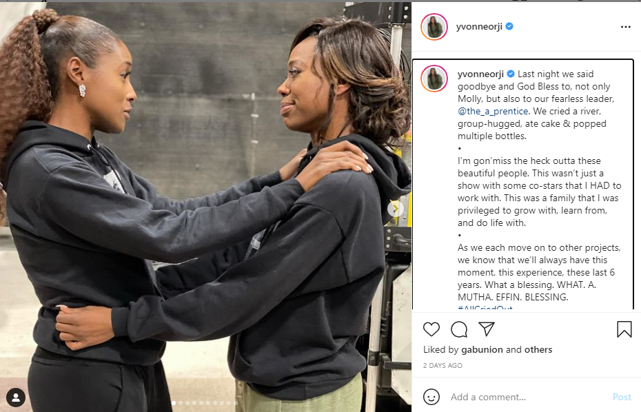 Issa Rae and Yvonne Orji sob after final episode of ‘Insecure’ (photo)