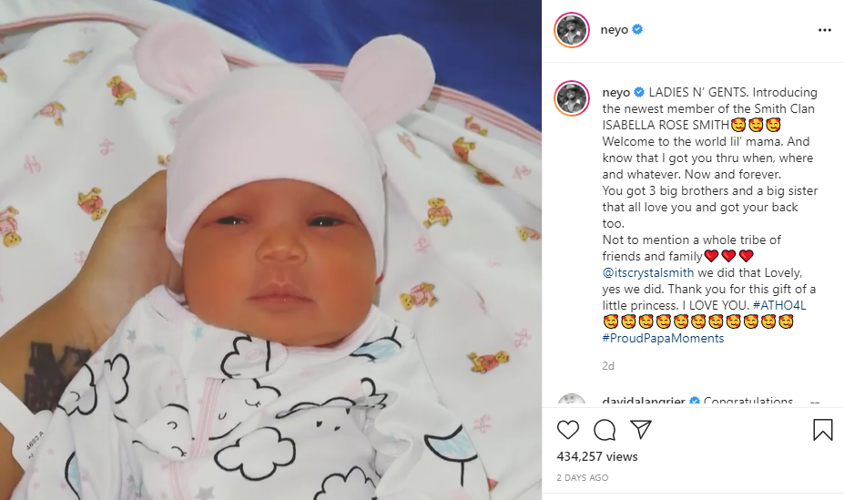 Ne-Yo introduces baby girl (photo)