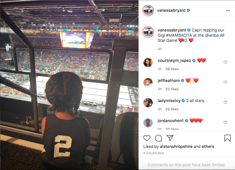 Vanessa Bryant attends WNBA All-Star Game in honor of her daughter