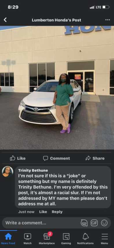 Black woman called 'Bon Quisha' by employee after purchasing 1st car (photos)
