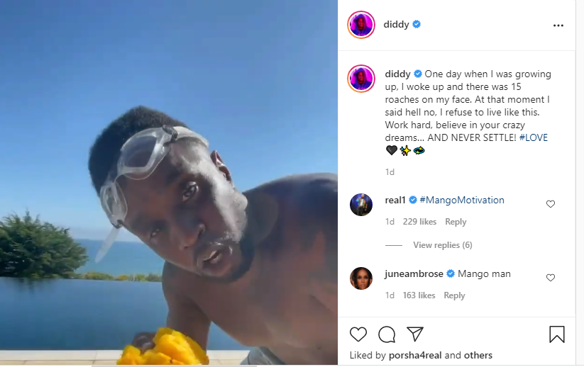Fans mock Diddy for saying he once woke up with '15 roaches' on his face