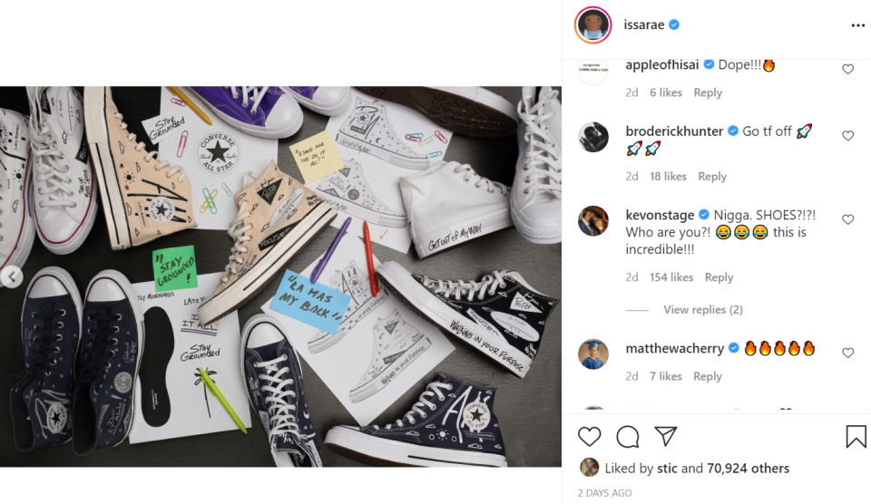 Check out Converse's classic Chuck Taylor sneaker redesigned by Issa Rae