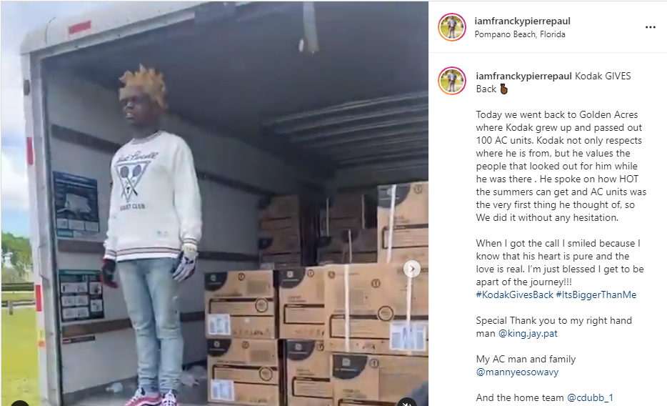 Kodak Black gives out truckload of air conditioners in hometown (photos)