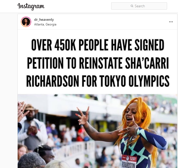 Half-million people sign petition to reinstate Sha'Carri Richardson