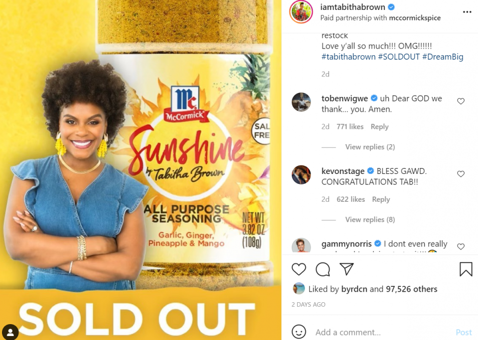 Tabitha Brown's McCormick spice sells out (video)