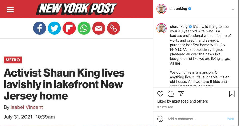 Shaun King moving out of brand-new lavish home after harassment