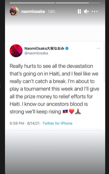 Naomi Osaka to donate to Haiti after devastating earthquake