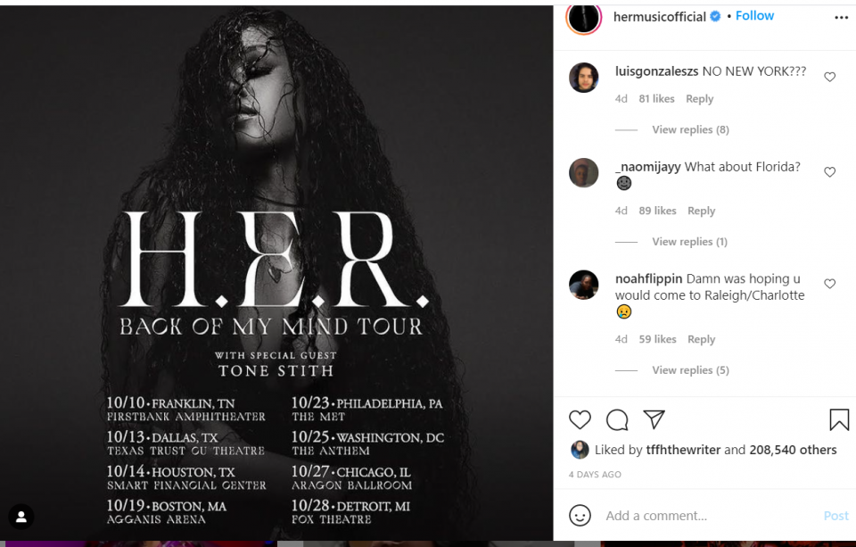 H.E.R. to make acting debut in 'The Color Purple' remake