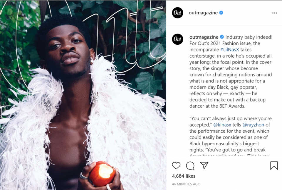 Lil Nas X covers Out Magazine and talks shattering hip-hop's homophobic ceiling