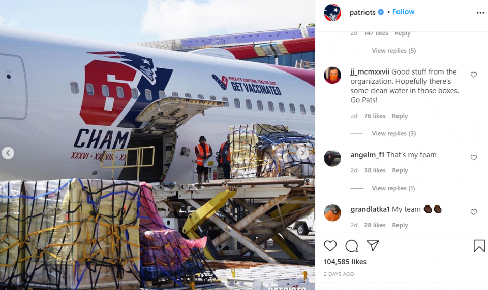 New England Patriots send supplies to Haiti following earthquake