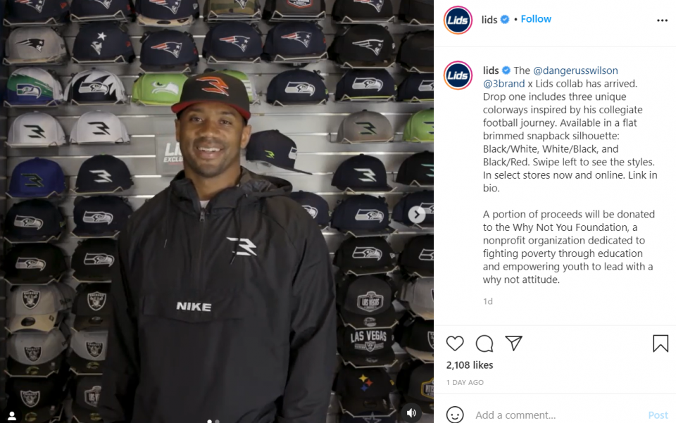 Russell Wilson Debuts New Hat Line With Lids - The Source