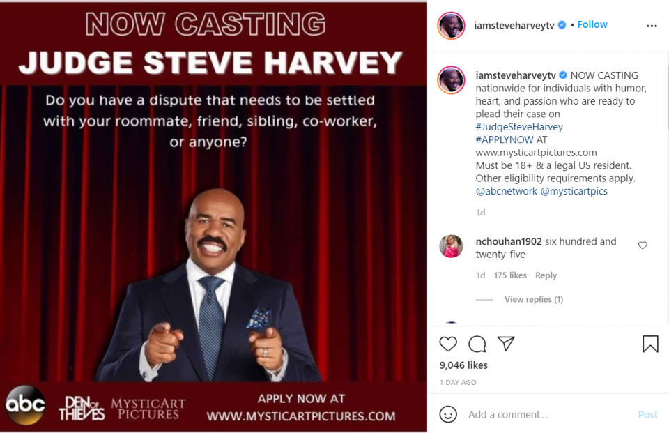 Steve Harvey a judge in new ABC series