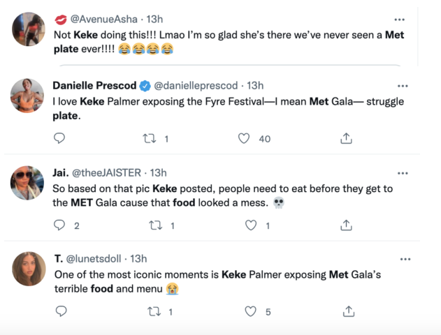 Keke Palmer goes viral after exposing struggle plate at Met Gala