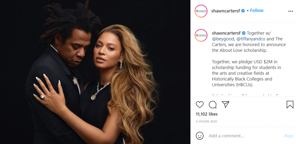 Jay-Z, Beyoncé and Tiffany & Co. donate $2 million to HBCUs