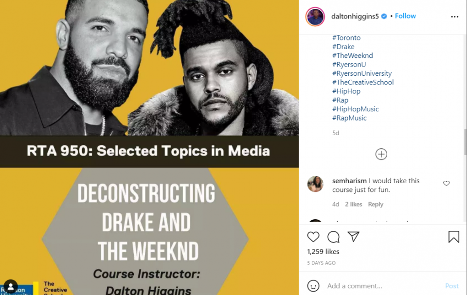 Want to learn more about Drake and the Weeknd? Sign up for new college course