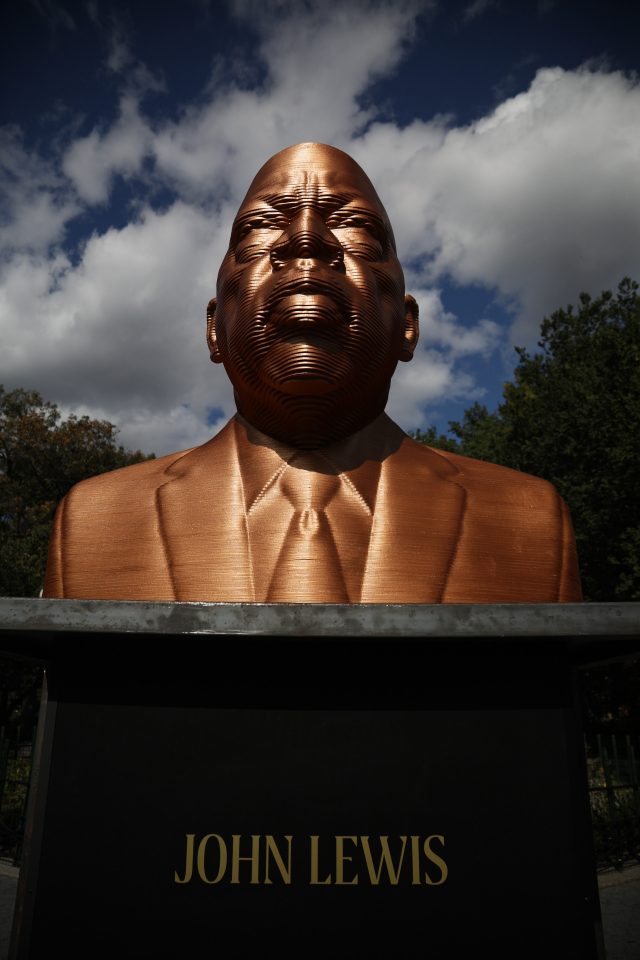 George Floyd, John Lewis sculptures unveiled in New York park