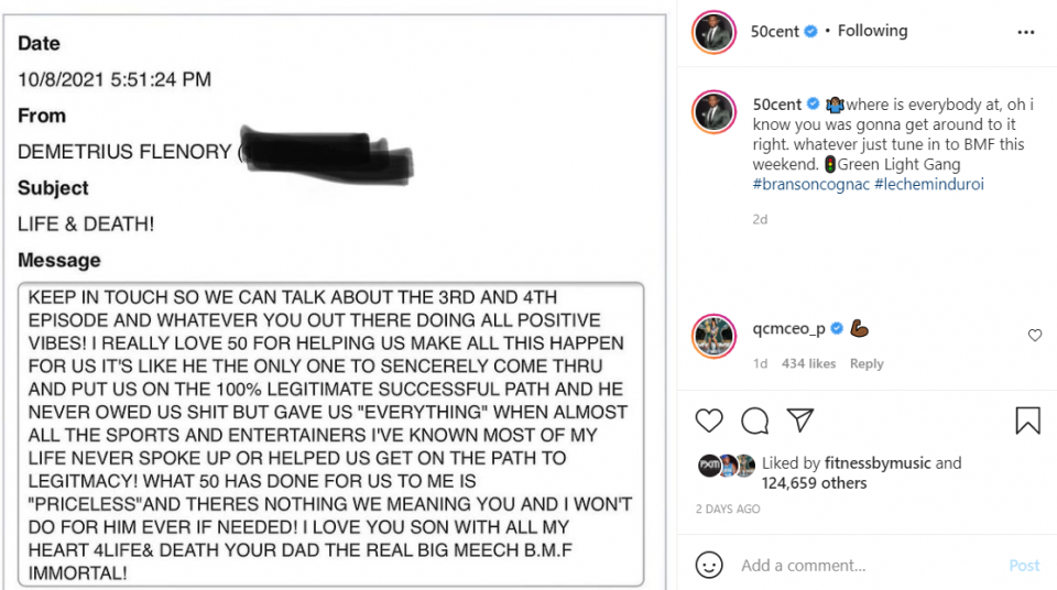 BMF member Bleau Davinchi warns 50 Cent to watch how he’s portrayed in series