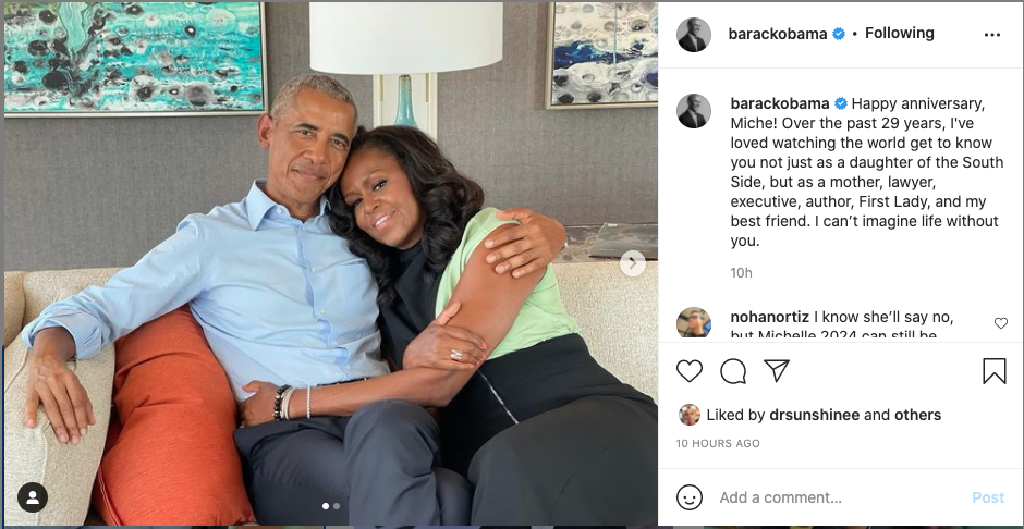 Barack and Michelle Obama celebrate 29th anniversary of wedded bliss