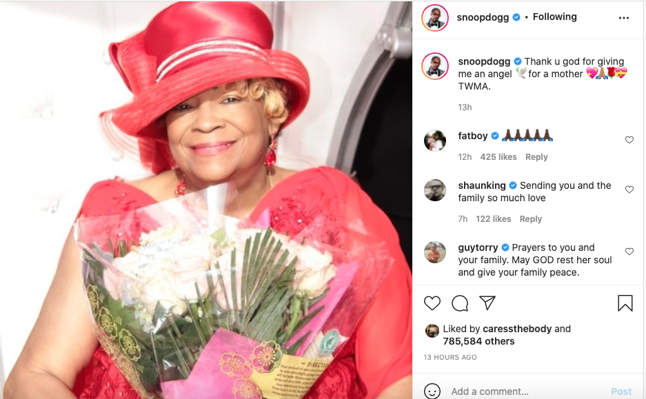 Snoop Dogg reveals his mother has died (photos)