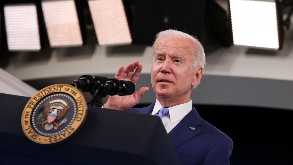 President Joe Biden chose to focus on the just-released unemployment numbers in September jobs report, describing that measure as “great progress.” Biden delivered those remarks on October 8 in Washington, DC. (Chip Somodevilla/Getty Images)
