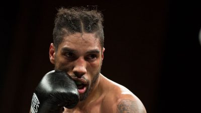 WBA (regular) welterweight champion Jamal James (shown) defends his crown against unbeaten Radzhab Butaev on Saturday. (Premier Boxing Champions)