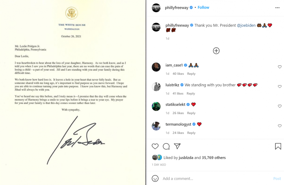 President Biden pens letter to Freeway after the loss of his daughter