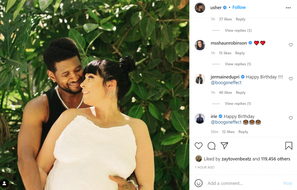 Usher and girlfriend Jenn Goicoeche welcome new bundle of joy