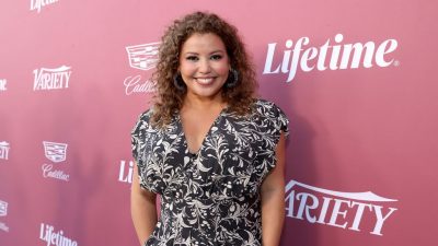 Justina Machado co-stars in the Lifetime movie. In the picture, she arrives at Variety and Lifetime's ‘Power of Women’ at the Wallis Annenberg Center for the Performing Arts on Sept. 30. (Emma McIntyre/Getty Images for Variety)