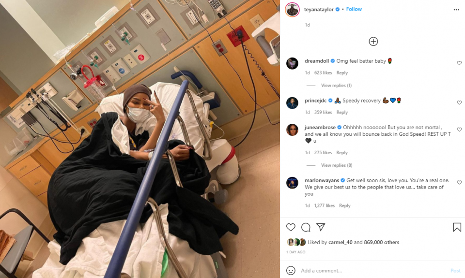 Teyana Taylor has been hospitalized