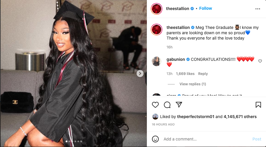 Megan Thee Stallion now has a Grammy and a college degree