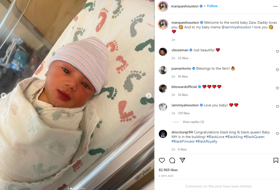 Marques Houston and his wife Miya welcome their 1st baby (photos)