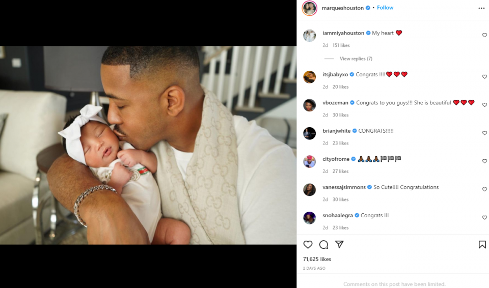 Marques Houston and his wife Miya welcome their 1st baby (photos)