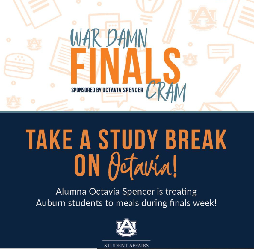 Octavia Spencer helps feed students during finals week at Auburn University