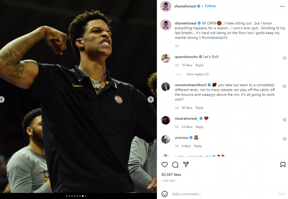 Shaq’s son, LSU star Shareef O’Neal, signs new NIL deal