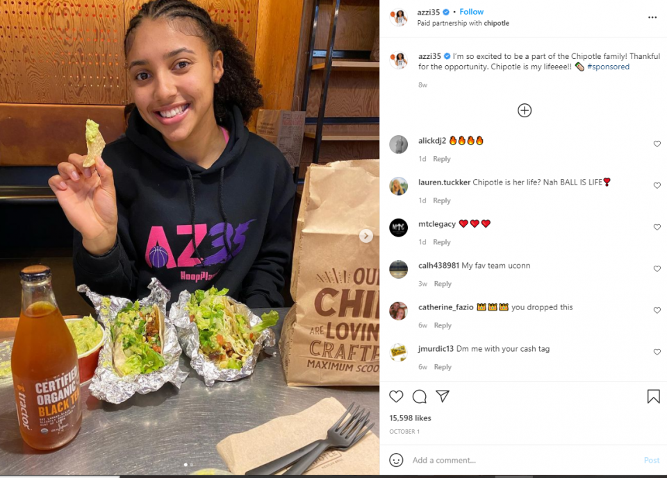 UConn basketball star Azzi Fudd inks branding deal with Steph Curry