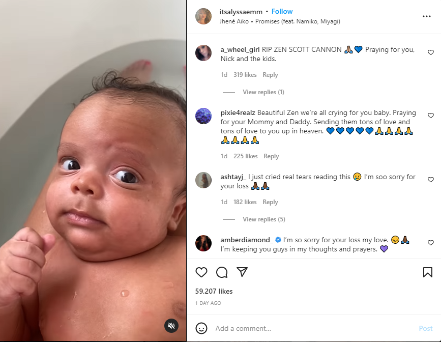 Alyssa Scott and Nick Cannon share more thoughts on the loss of baby Zen