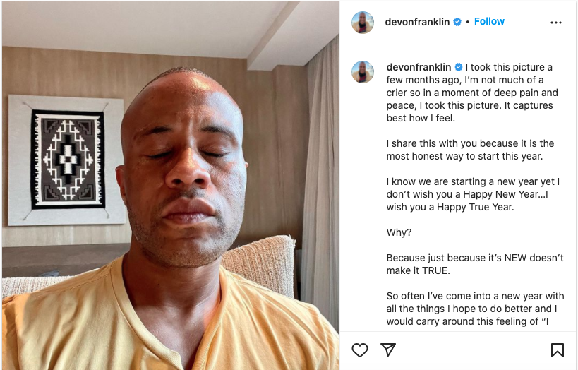 DeVon Franklin photographs himself crying