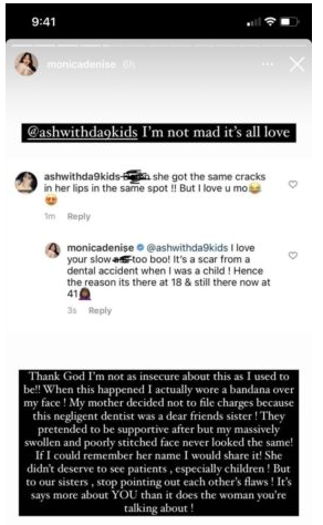 Monica claps back at IG user who called her out of her name