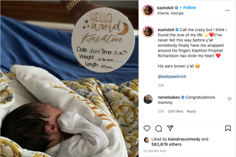Kash Doll and Tracy T welcome newborn (photos, video)